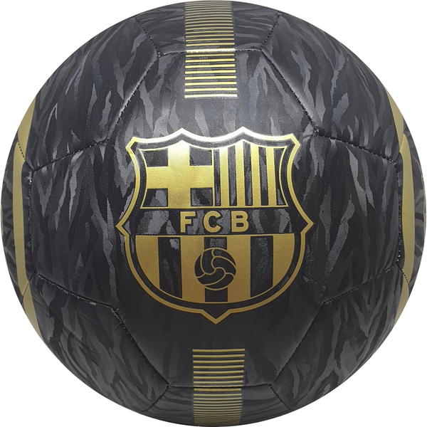 FC Barcelona Focilabda Címerrel - 5-ös Méret, Fekete/Arany