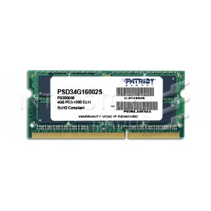 DDR3 SODIMM 4GB 1600MHz PATRIOT Signature CL11 SR