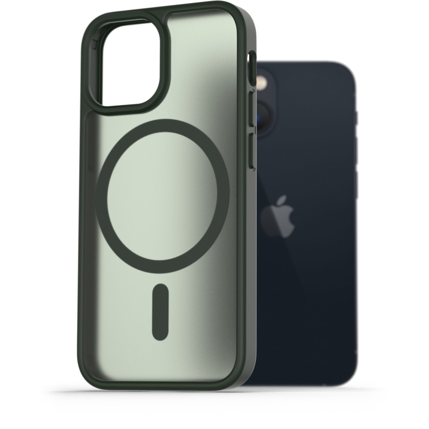 AlzaGuard Matte Case Compatible with Magsafe iPhone 13 mini sötétzöld tok (AGD-PCMM70DE)