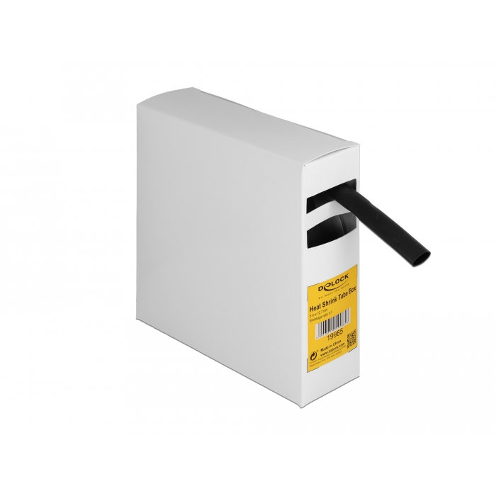 Delock Hűtő kiegészítő doboz öntapadó, 3:1 arányú összehúzódó belsővel, 5 m x 12,7 mm fekete (19985) (19985)