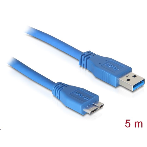 Delock USB 3.0 Type A male > USB 3.0 Type micro B male 5 m kábel (83502)