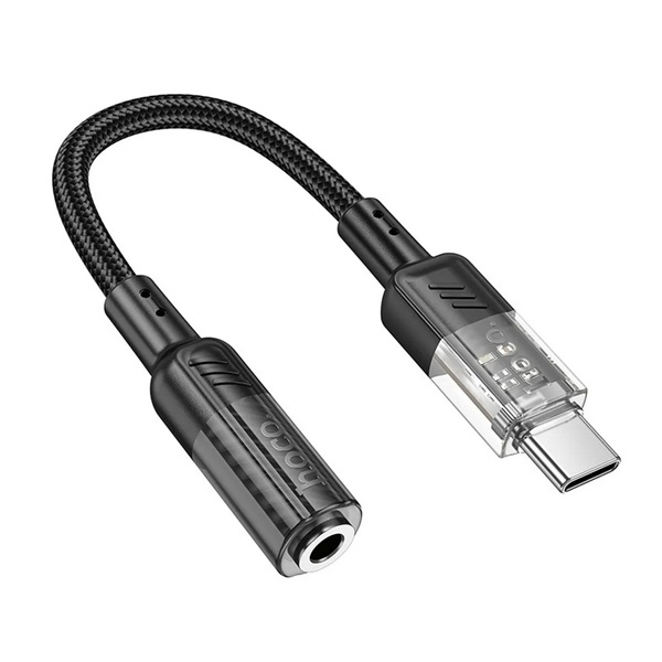 HOCO adaptér AUX Typ C na Jack 3,5 mm LS37 0,15 m transparentný čierny