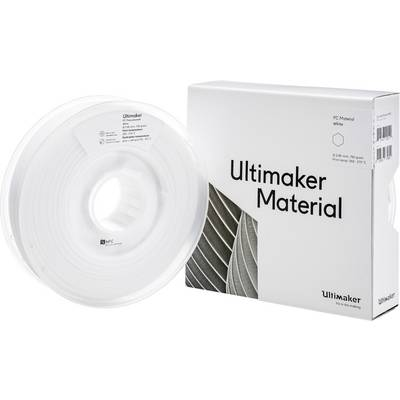 Ultimaker 3D nyomtatószál PC (polikarbonát) 2.85 mm Fehér 750 g (8718836374890)