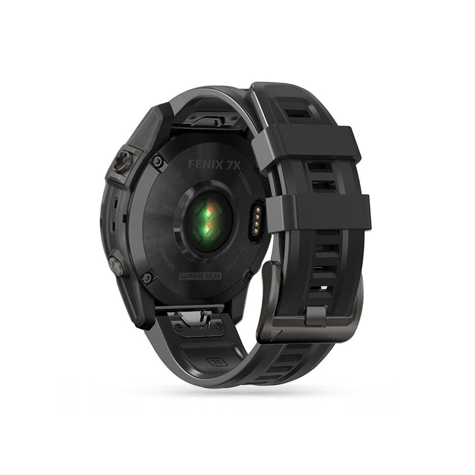 Garmin Fenix 3 / 5X / 3HR / 5X Plus / 6X / 6X Pro / 7X szilikon sport óraszíj - Tech-Protect IconBand - fekete (TP921568)