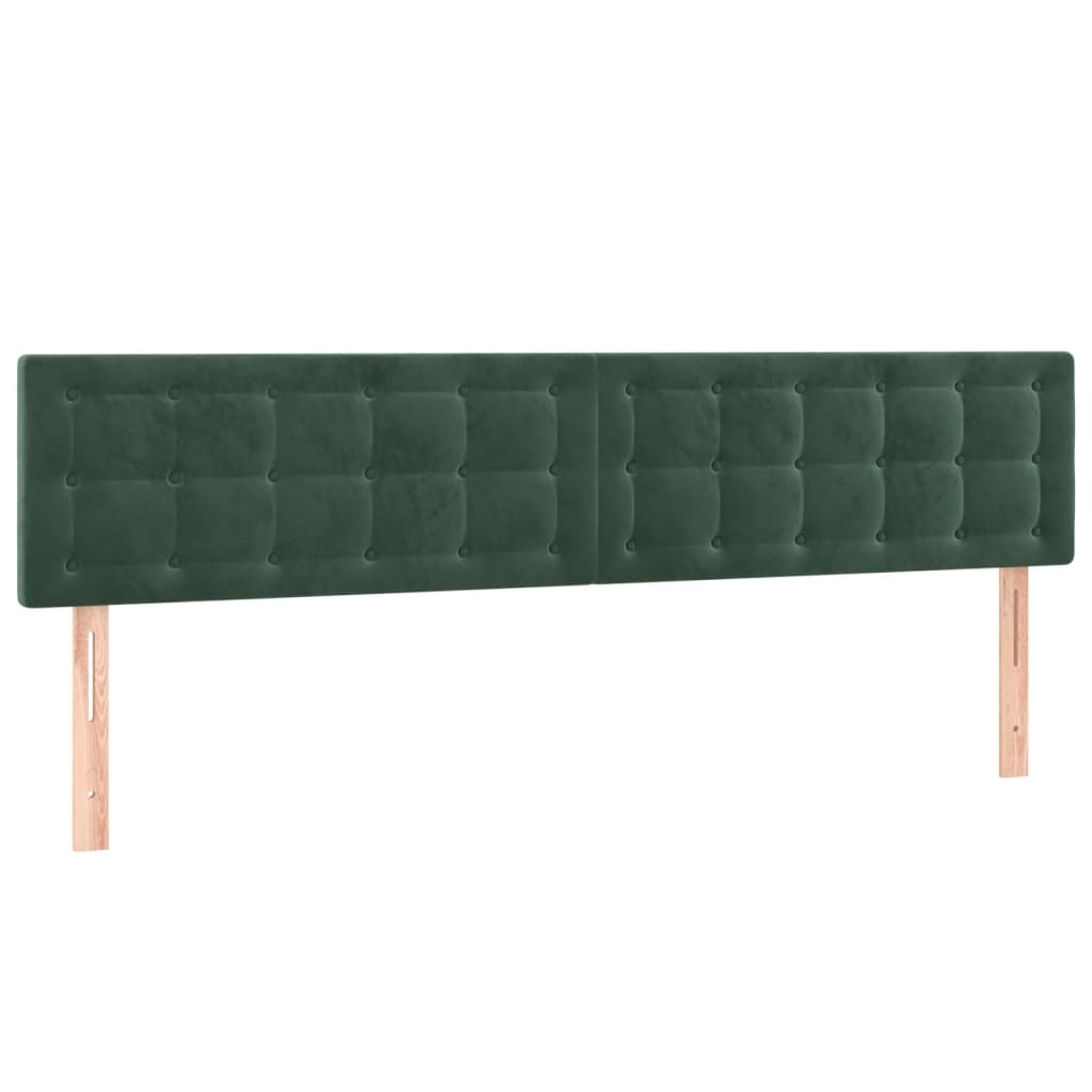 2 db sötétzöld bársony fejtámla 90x5x78/88 cm (346513)