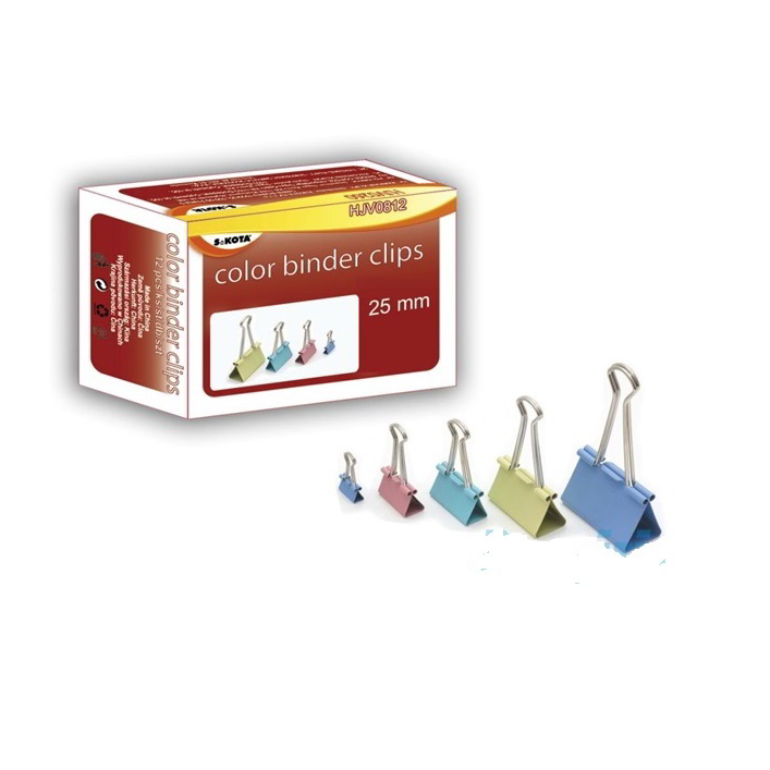 Sakota 25mm színes iratcsipesz 12db/csomag (HJV0812)