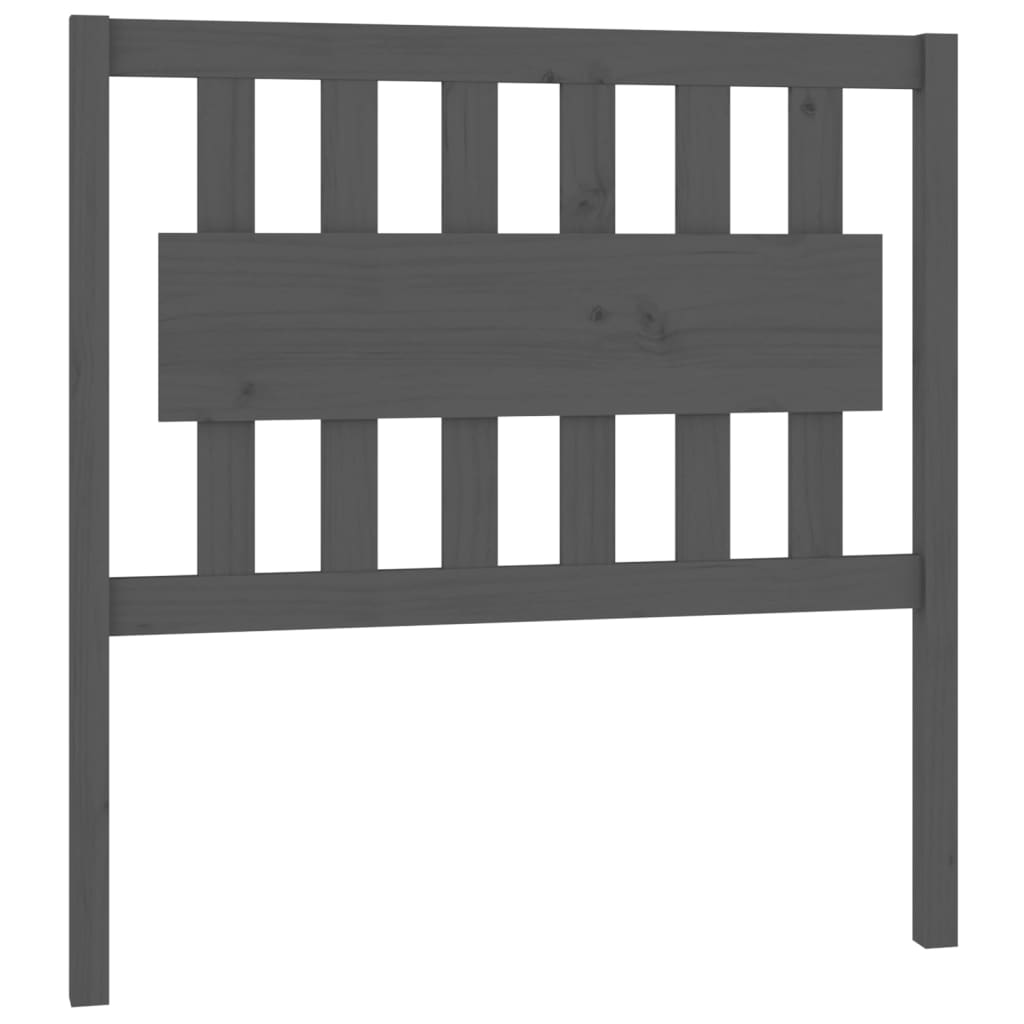 szürke tömör fenyőfa ágyfejtámla 95,5 x 4 x 100 cm (818552)