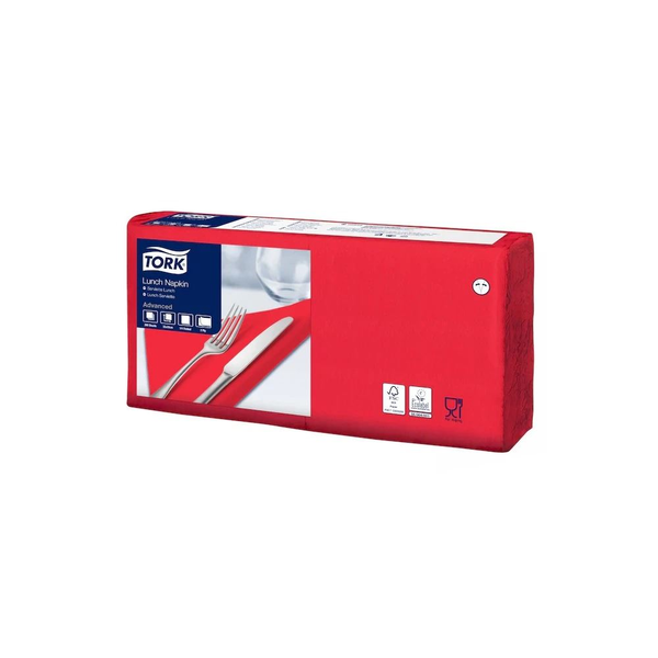 Servetele de masa, Tork, 2 straturi, 32.5 x 32.8 cm, Rosu