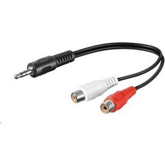 Kabel PremiumCord Jack 3.5mm - RCA (Cinch) x2 0.2m czarny (kjackcinf02)