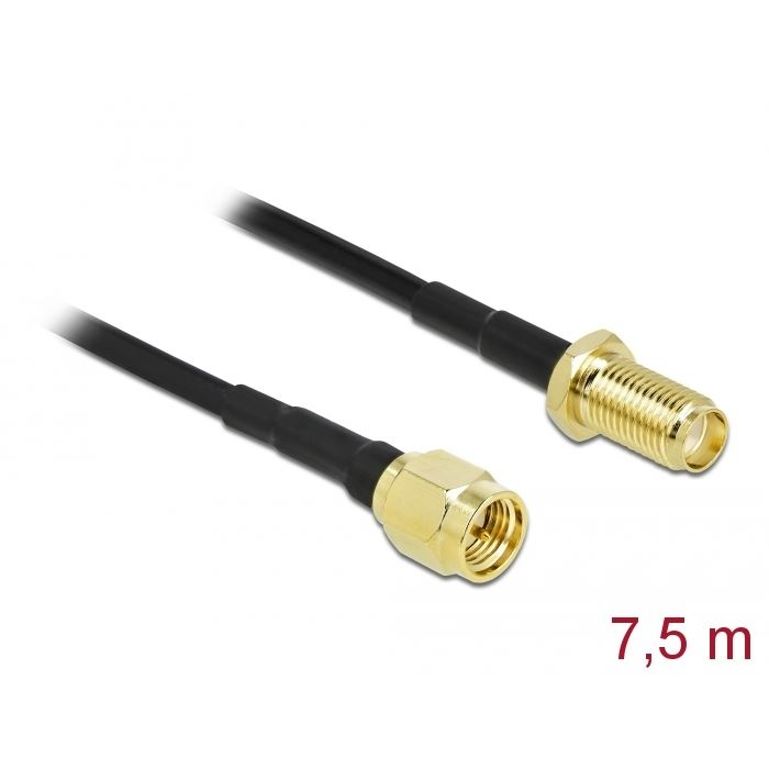 Delock antennakábel SMA-dugó - SMA-hüvely LMR/CFD100, 7,5 m (90448) (DE90448)