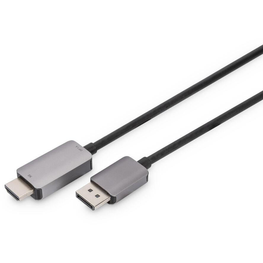 Digitus DB-340305-010-S Displayport 1.4 - HDMI 2.1 Kábel 1m - Fekete (DB-340305-010-S)