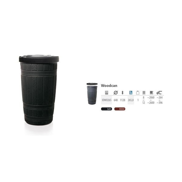 Woodcan Esővízgyűjtő Tartály Fekete 265L