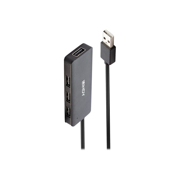 Lindy 42986 interface hub USB 2.0 480 Mbit/s Sort