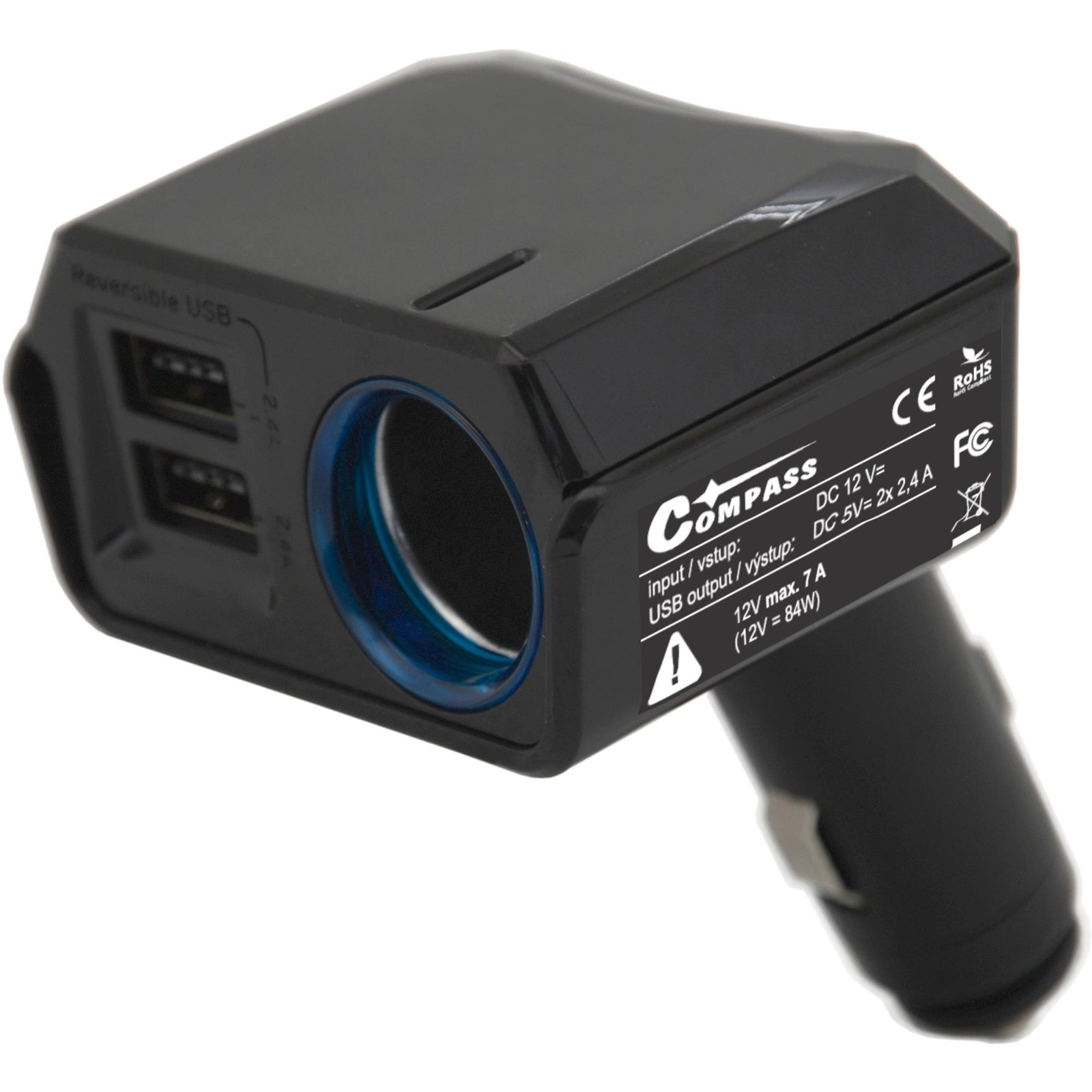 Adapter fixed 12V + 2x USB 2400mA SELECT (8591686074314)