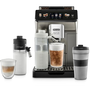 Кафеавтомат De'Longhi Eletta Explore ECAM 450.86.T, 2 гарафи със система LatteCrema (Hot & Cool), Технология за студена екстракция, Мелница с технология Bean Adapt, Приложение Coffee Link, Контейнер 473 мл, 1450 W, 19 бара, 1,8 л, Black – Dark Silver