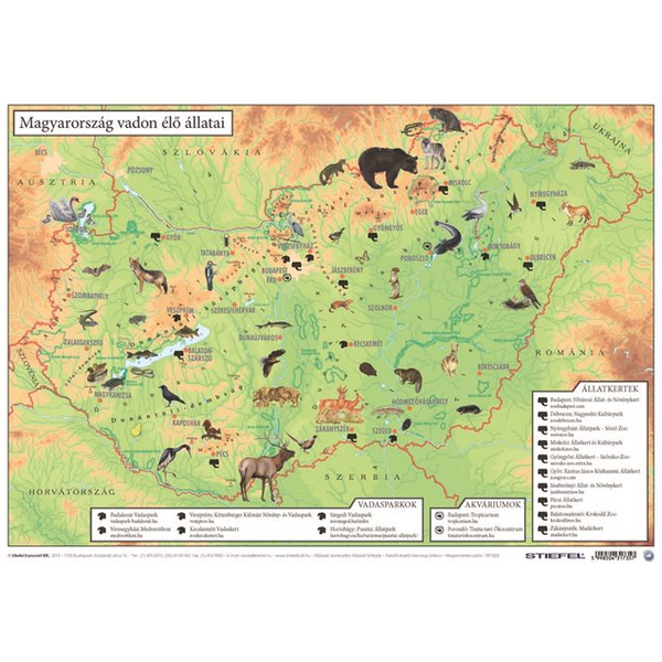 Stiefel "Magyarország vadon élő állatai / Magyarország állatvilága" A3 könyökalátét