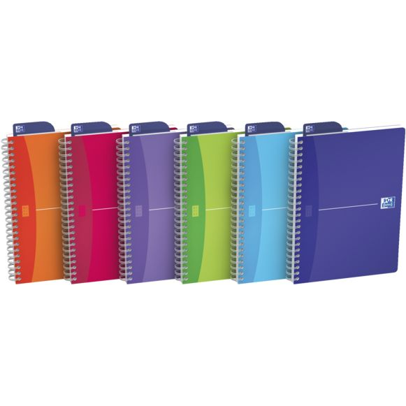 Oxford My Colors spirál irodai füzet, PP piros fedlap, Vonalas, 90 lap, A5