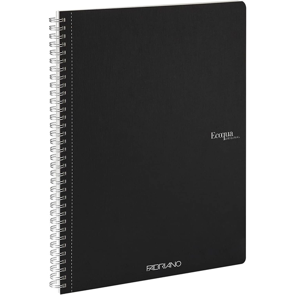 Черен тефтер с гладка спирала Fabriano Ecoqua A4 70 листа