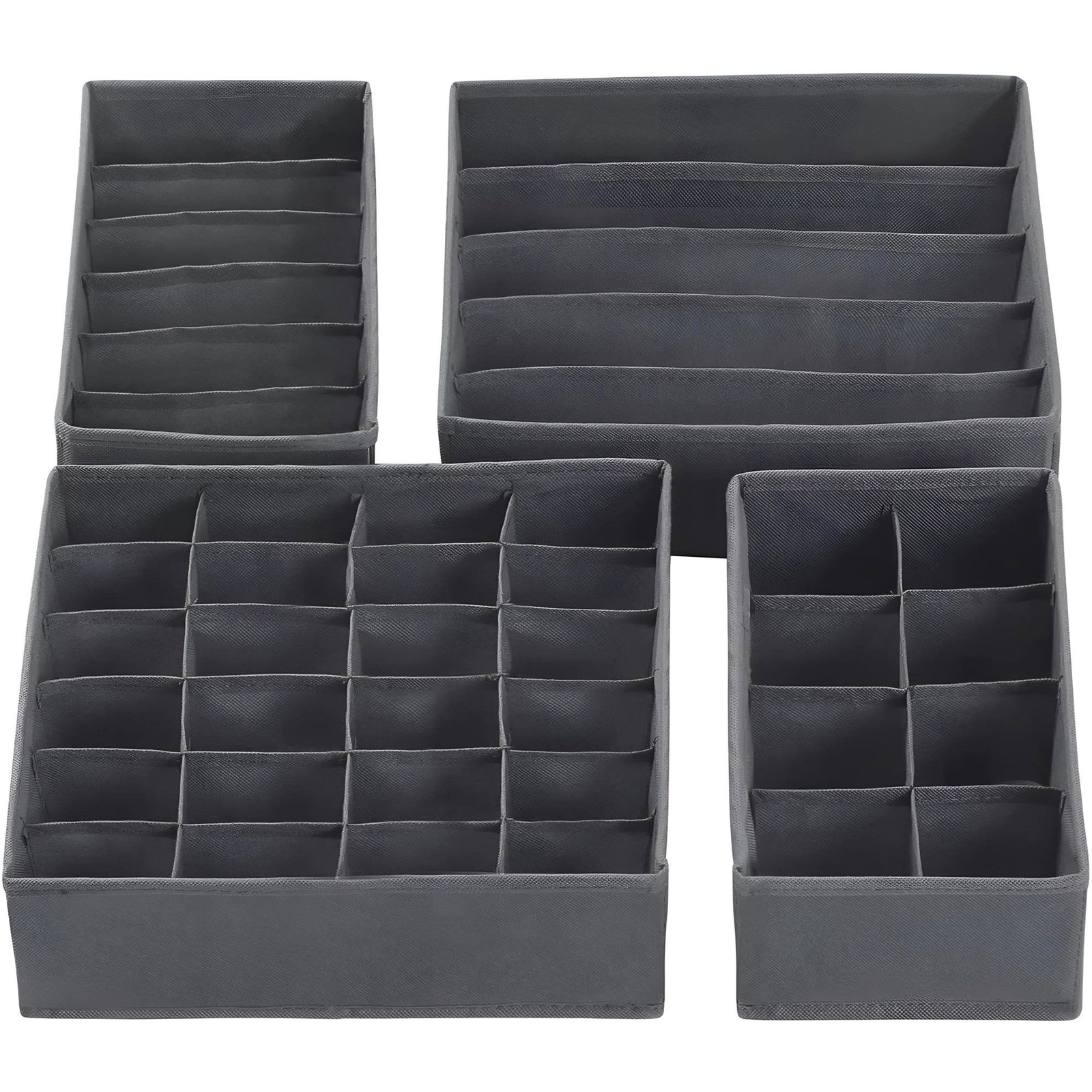 Ruhhy 19914 - Összecsukható alsónemű-rendszerező, 4db, szürke (53614)