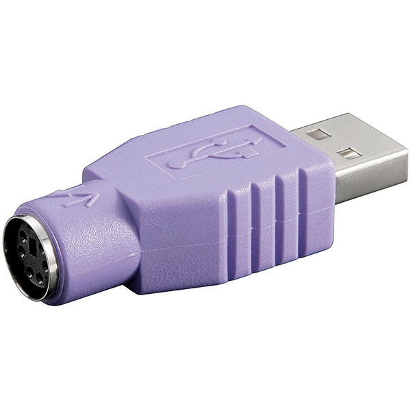 USB 2.0 Adapter, USB-A Stecker > PS/2 Buchse (violett, für Kombo Tastatur)