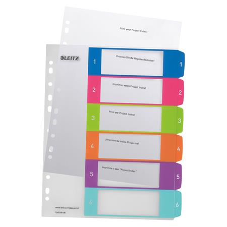 Leitz 12420000 jelölőcímke Számozott elválasztó lap Polipropilén (PP) Többszínű