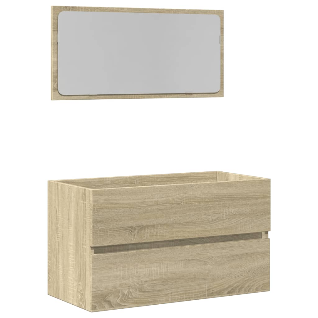 sonoma tölgy tükrös fürdőszobaszekrény 80 x 38,5 x 45 cm (849646)