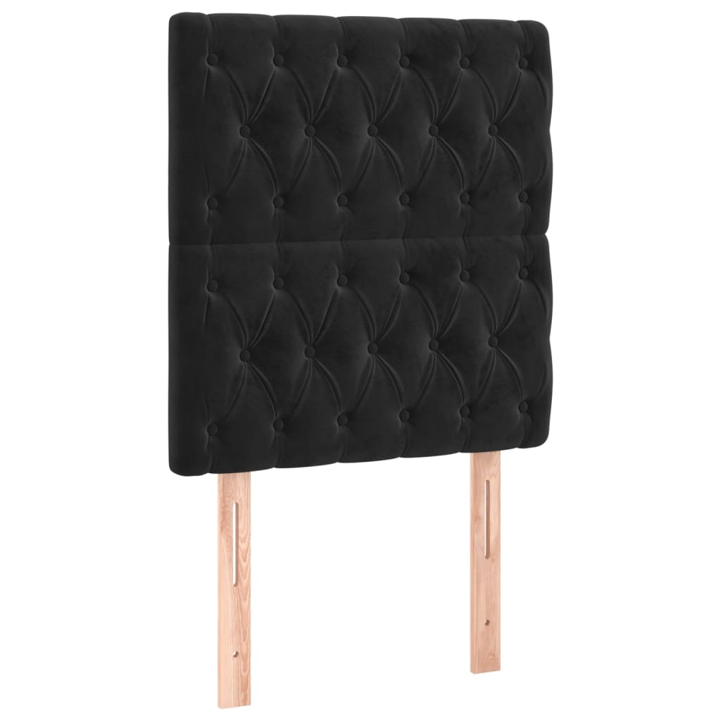 2 db fekete bársony fejtámla 80x7x78/88 cm (3116700)