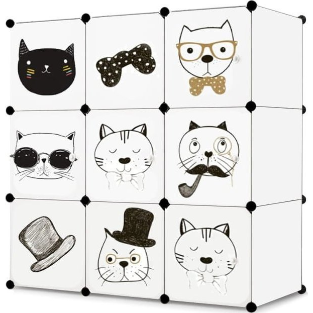 Moduláris Gyermek Könyvespolc 9x - Macskák (model_15228_1)