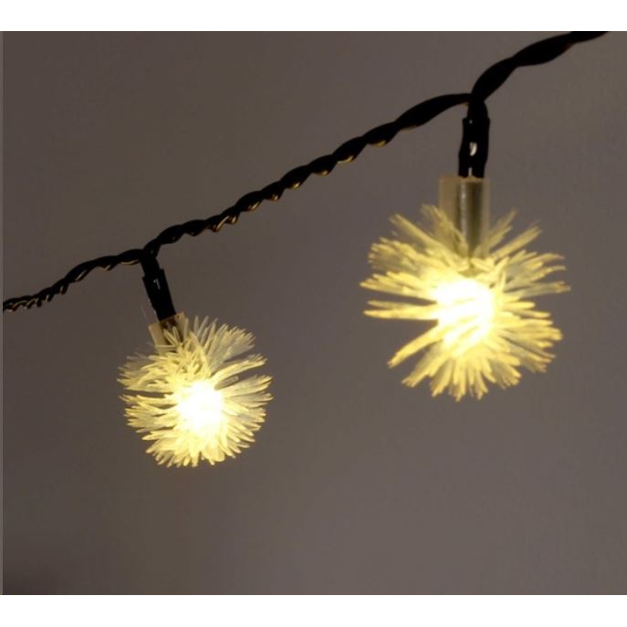 IRIS Zúzmara alakú 3cm/5m/IPX3 szabványos/meleg fehér/20db LED-es/napelemes fénydekoráció (315-01) (315-01)