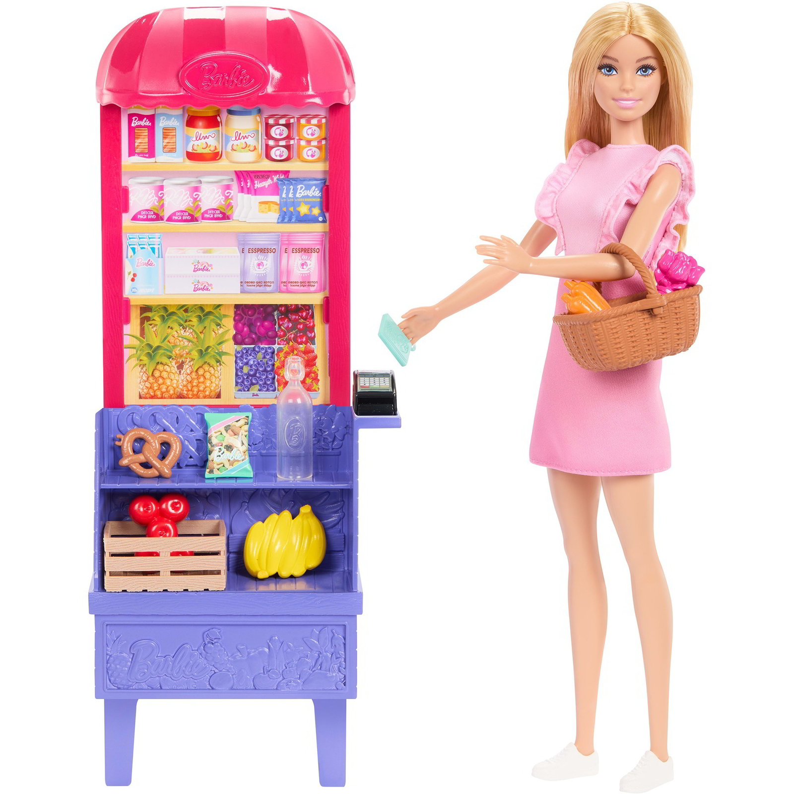 Mattel Barbie Malibu Piaci stand készlet babával (JCT05)