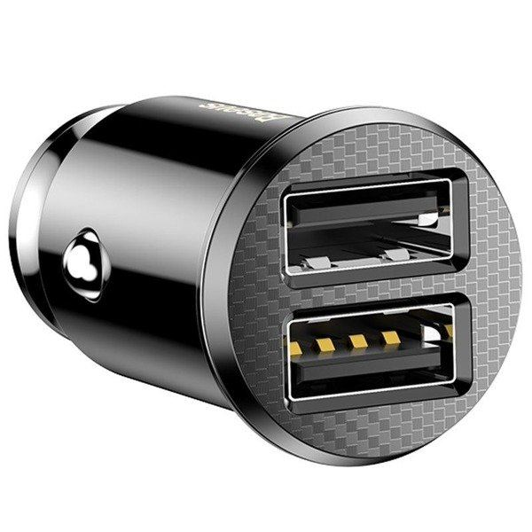 Baseus Grain autós töltő 2x USB 3.1A fekete (CCALL-ML01) (CCALL-ML01)