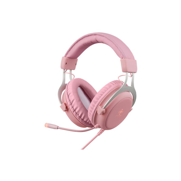 Deltaco Headset Gaming Stereo Klinke, LED, pink