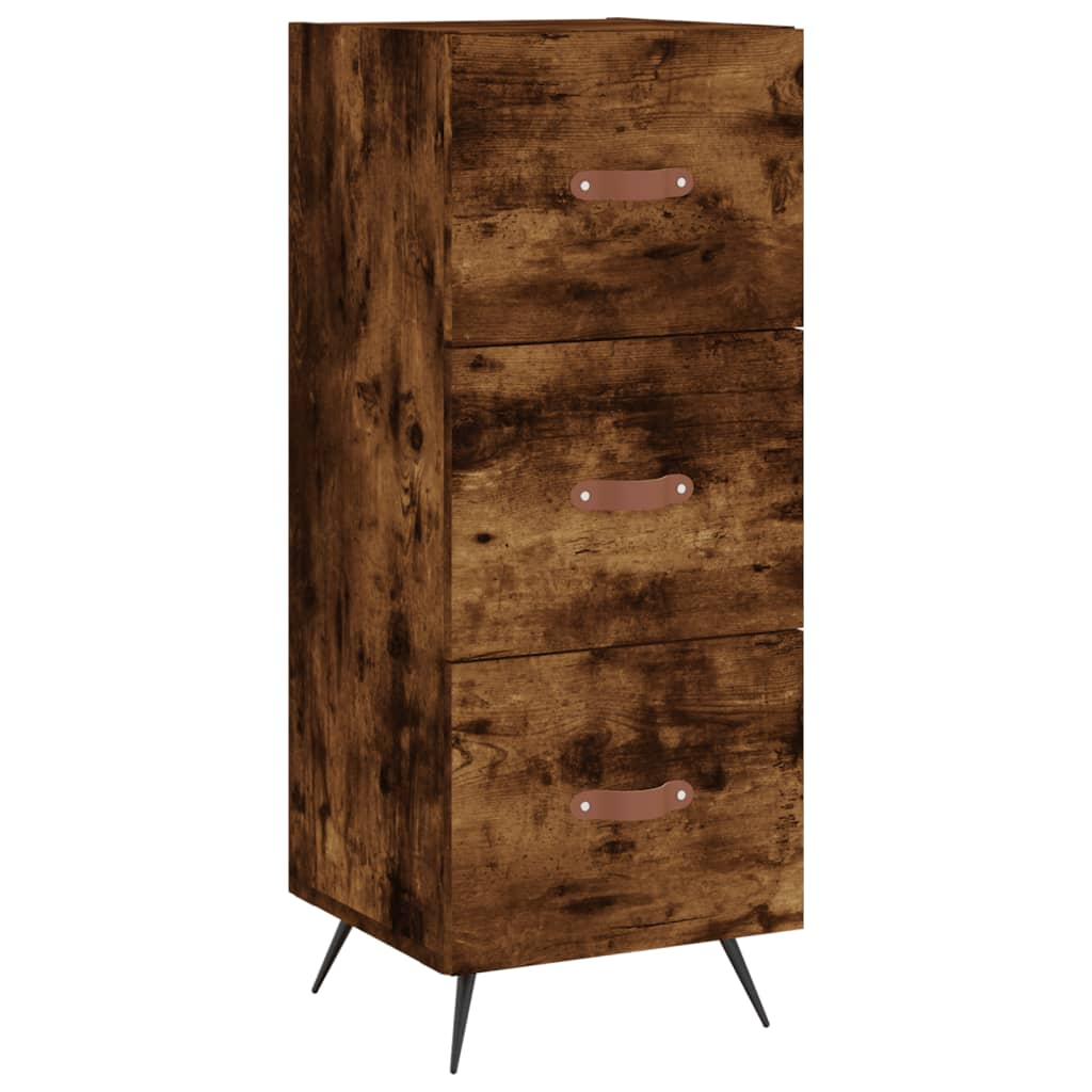 füstös tölgy színű szerelt fa tálalószekrény 34,5 x 34 x 90 cm (828577)