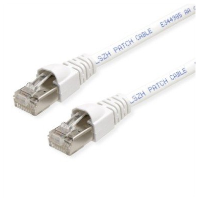 TELEGÄRTNER Kabel krosowy RJ45 S/FTP, kat. 6A, LSZH, biały, 1,5 m