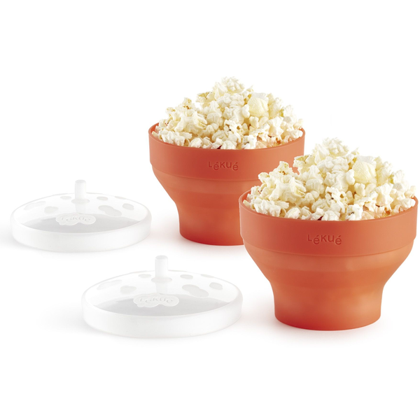LÉKUÉ Mini mikrohullámú popcorn készítő 2db-os szett piros LK881664