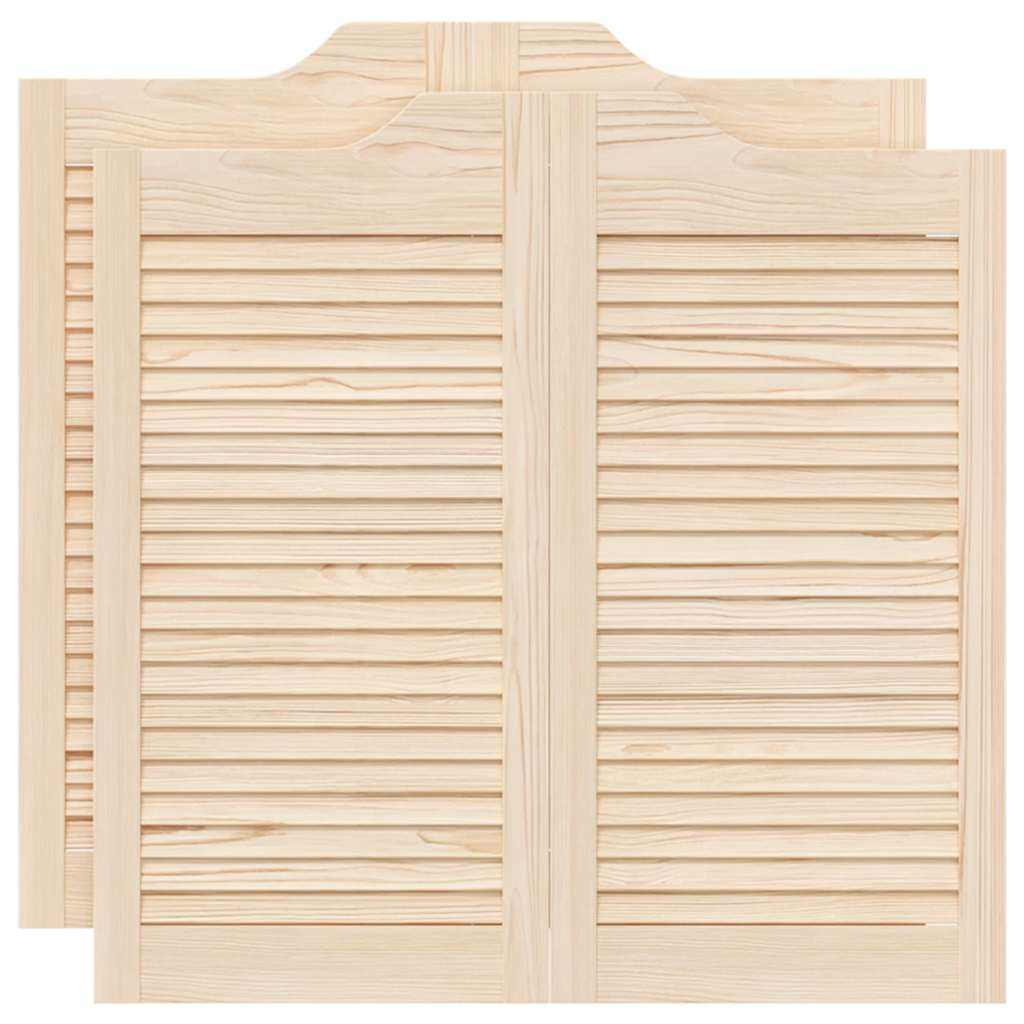 tömörfa fenyőfa lengőajtók lamellás kialakítású 2 pár 80x80 cm (4107125)