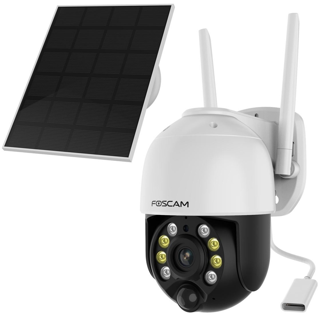 Foscam B4 + Solar IP Turret Okos kamera - Fehér (B4-W+SOLAR)