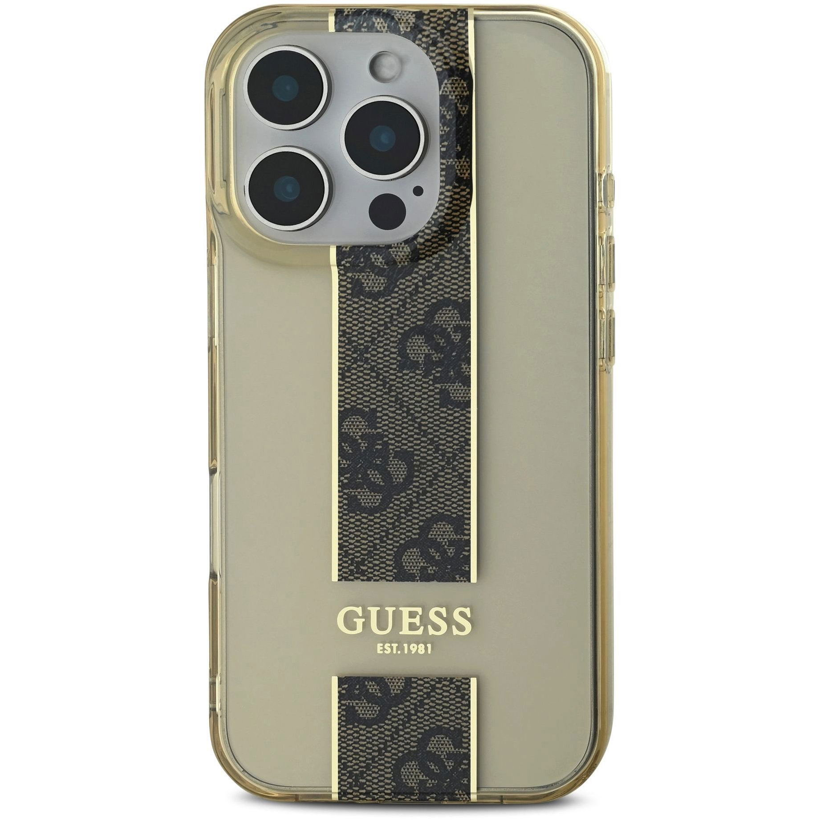Guess IML Middle 4G Stripe iPhone 16 Pro Max barna tok (GUHCP16XHS4PPW)