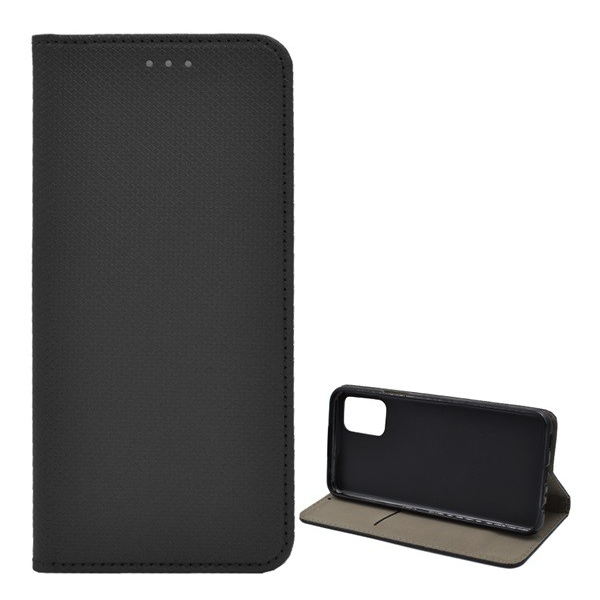Tok álló, bőr hatású (FLIP, oldalra nyíló, asztali tartó funkció, rombusz minta) FEKETE [LG K62 (LMK525)] (5996591032733)