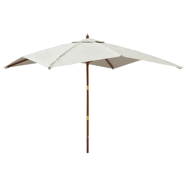 Umbrelă de grădină stâlp din lemn, nisipiu, 300x300x273 cm