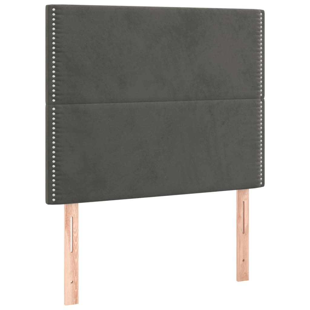 2 db sötétszürke bársony fejtámla 80 x 5 x 78/88 cm (3116223)