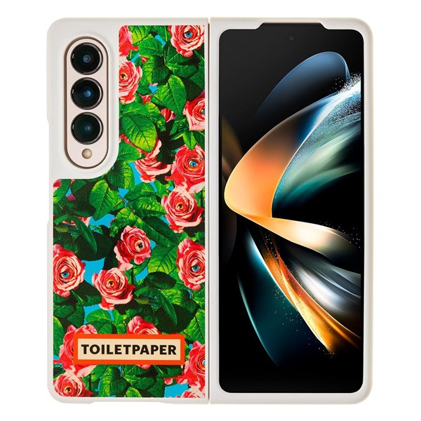 Samsung Galaxy Z fold4 Toiletpaper rózsa mintás gyári tok, zöld (GP-FPF936AMBRY)