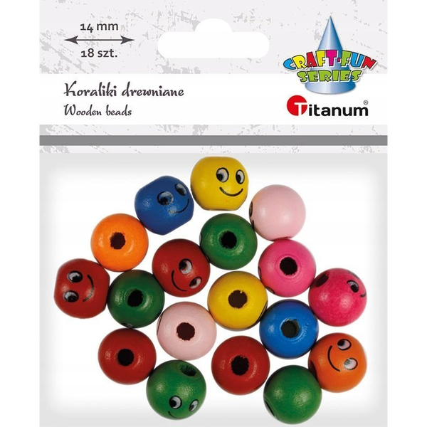  Titanum Koraliki plastikowe okr±głe z twarz± 18szt
