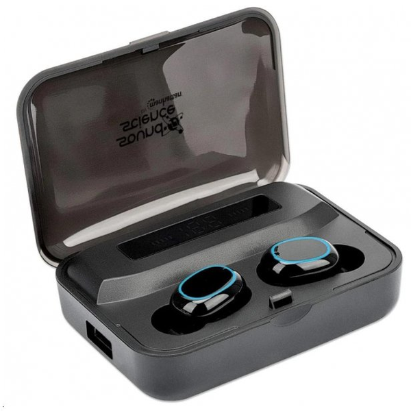 Manhattan 180382 hoofdtelefoon/headset Draadloos In-ear Oproepen/muziek Bluetooth Zwart