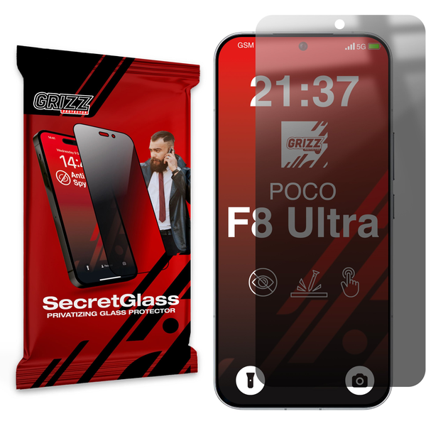 Matowe szkło prywatyzujące GrizzGlass SecretGlass do Xiaomi POCO F8 Ultra
