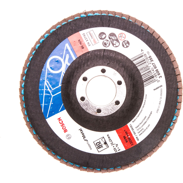 Bosch EXPERT X551 legyezőtárcsa fémhez, egyenes, üvegszövet alátéttányér, Zirkon 125mm, G80