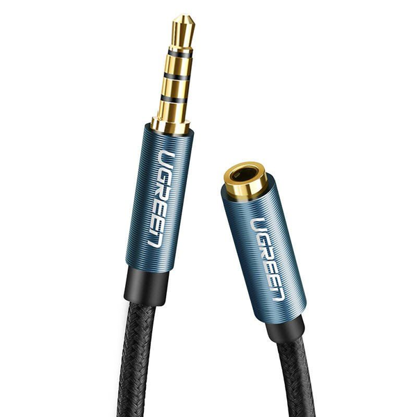 Cablu Extensie Audio Jack 3.5mm Tata la 3.5mm Mama Ugreen AV118, 2m, Albastru