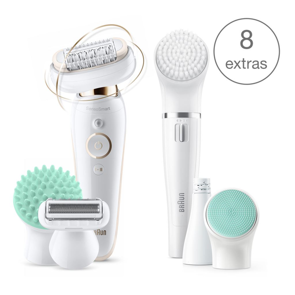 Braun Silk-épil 9 81690190 епилатор 40 пинсети Бяла, Злато