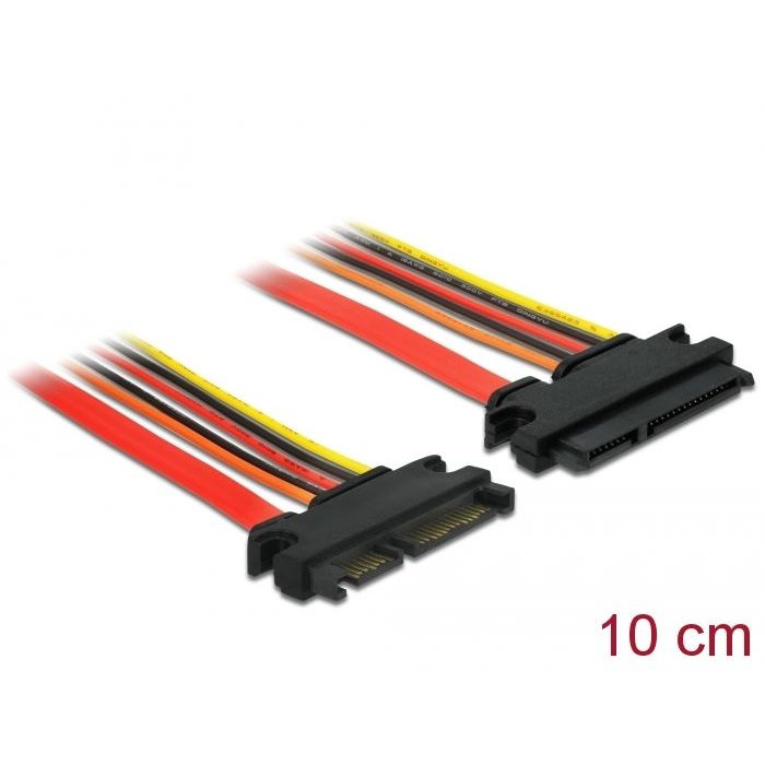Delock SATA 6Gb/s 22 tűs csatlakozó > SATA 22 tűs aljzat hosszabbító kábel 10cm (84917) (delock84917)