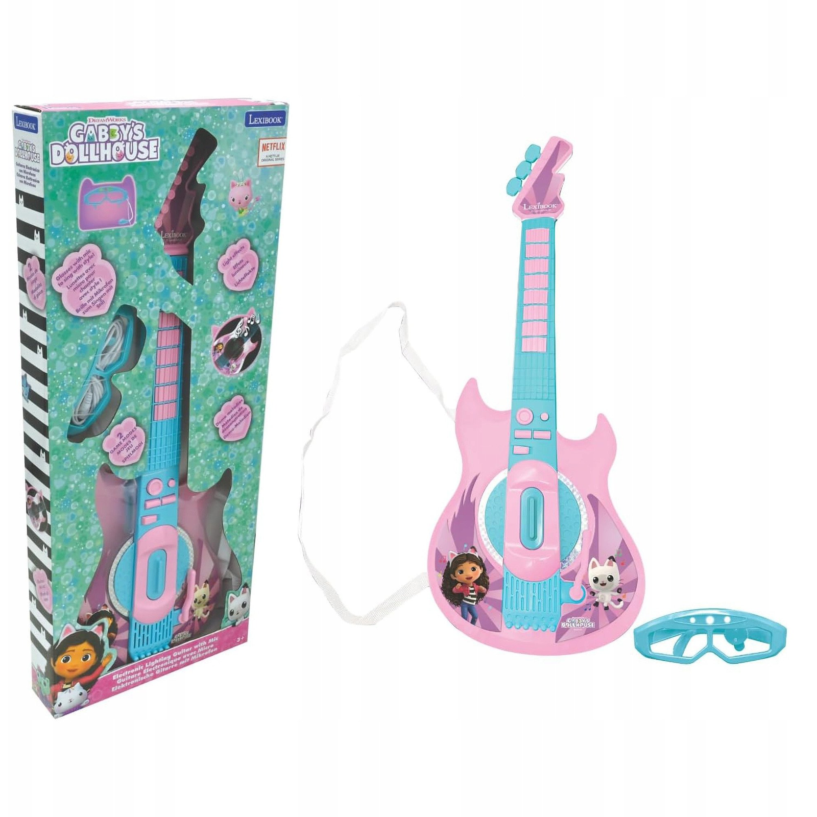 Gabi babaháza Elektromos világító gitár mikrofonnal (GAB-89020)